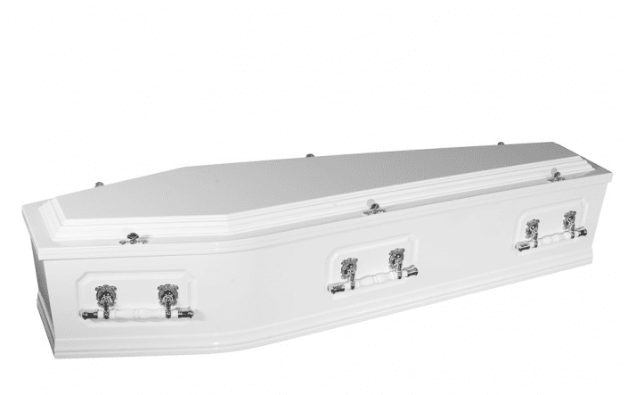 brisbane funeral casket white silver